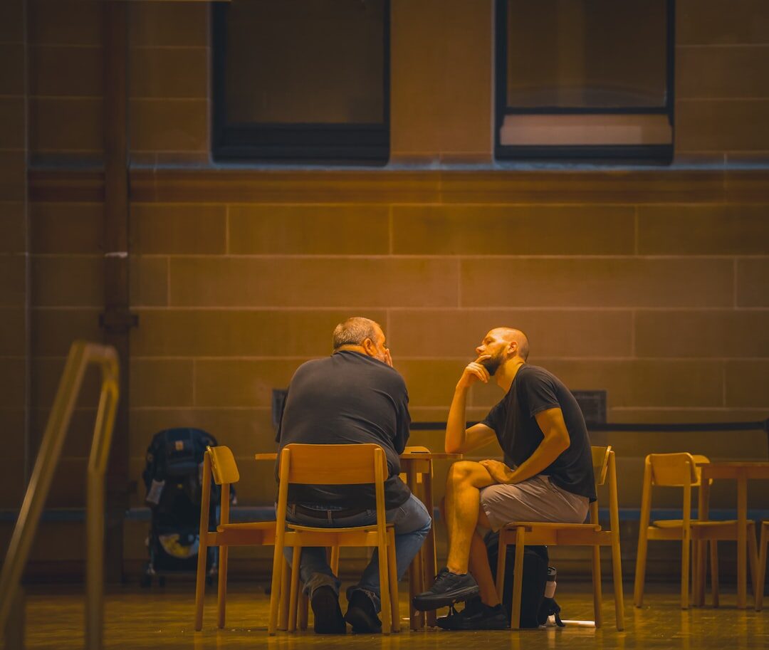 two people having deep conversation